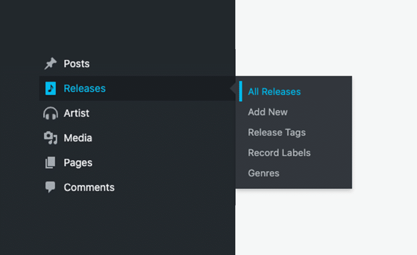 Releases menu screenshot
