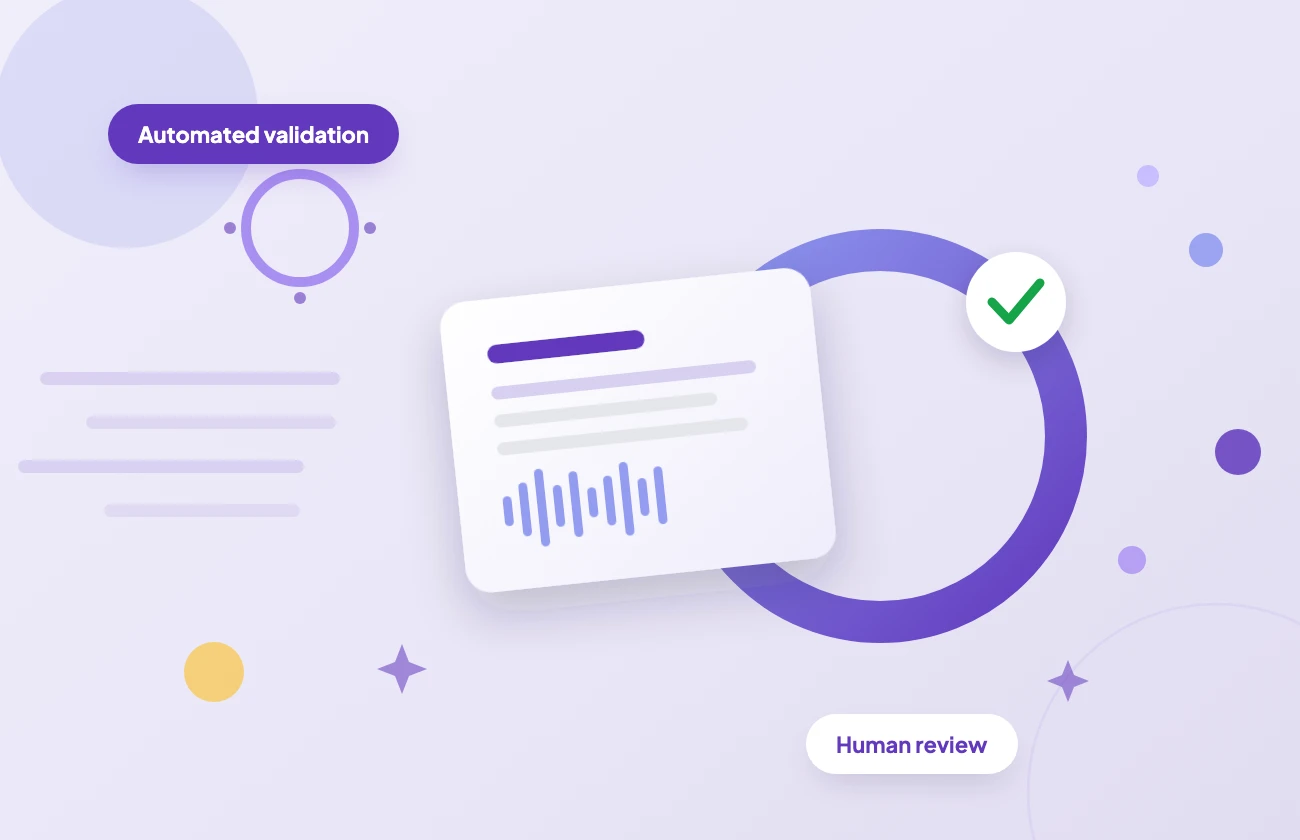 Featured: reliability A release document passing through a validation dial and a review ring, emerging with a green approval tick